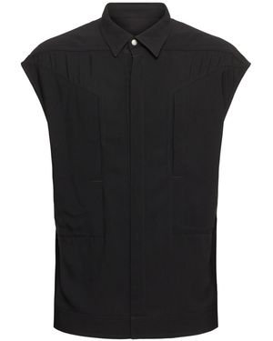 Rick Owens ノースリーブ ジャンボオーバーシャツ - ブラック
