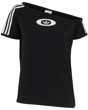 adidas Originals Damen Schulterfreies T-Shirt - Schwarz