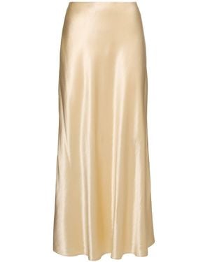 Alberta Ferretti Damen Langer Rock Aus Satin - Natur