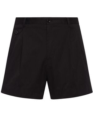 Dolce & Gabbana ダブルプリーツバミューダパンツ - ブラック