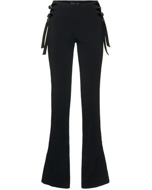Mugler Gerade Hose Aus Viskosemischkrepp - Schwarz