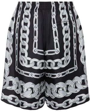 Versace Herren Bluse Aus Seidentwill Mit Druck - Mehrfarbig