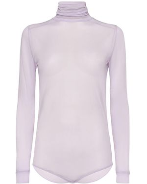 Maison Margiela Viscose Jersey L/S Turtleneck Bodysuit - Pink