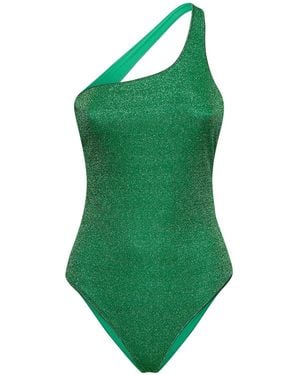 Oséree Lumiere One Shoulder Swimsuit - Green