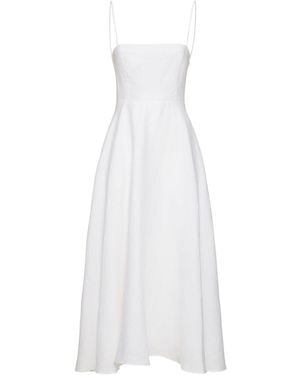 Reformation Midikleid Aus Leinen "monette" - Weiß