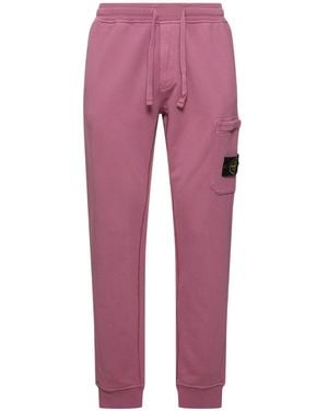 Stone Island Logo Cotton Sweatpants - レッド