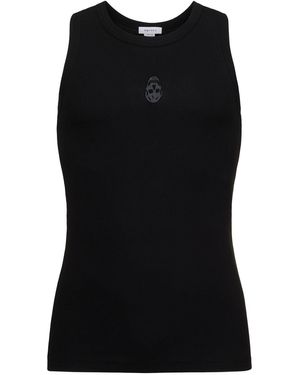 Alexander McQueen Logo Detail Jersey Tank Top - Black