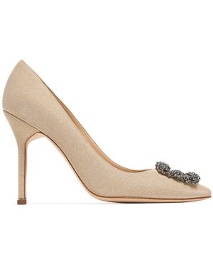 Manolo Blahnik Hangisi グリッターパンプス 105mm - メタリック