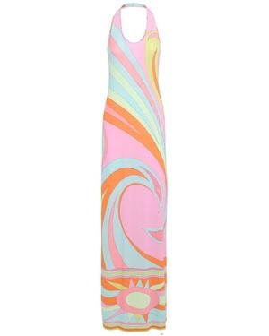 Emilio Pucci Stretch Crepe Jersey Long Dress - ピンク