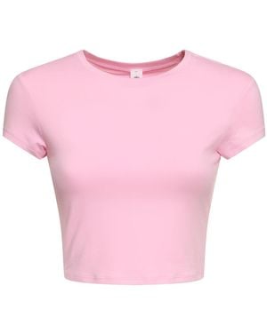 Alo Yoga Alosoft Finesse Short Sleeve T-shirt - Pink