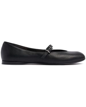 Max Mara 10mm Hohe Lederballerinas "mmballett" - Schwarz