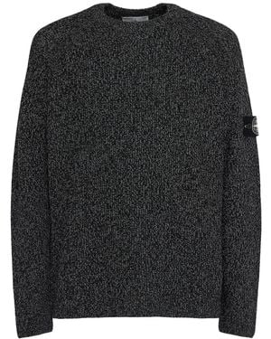 Stone Island Herren Reflektierender Strickpullover - Schwarz