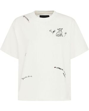 Cordera Embroidered Cotton T-Shirt Unique - White