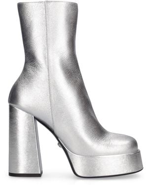 Versace Damen 120Mm Hohe Stiefel Aus Leder - Weiß