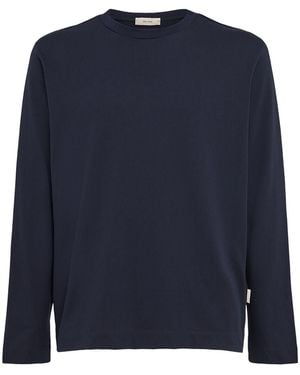 THE CORE Herren Langärmeliges T-Shirt Aus Baumwolljersey - Blau