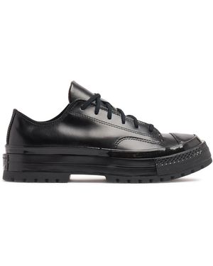 Converse Damen 30Mm Hohe Sneakers Aus Leder „Chuck 70 National“ - Schwarz