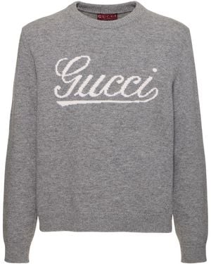 Gucci ウールニットセーター - グレー