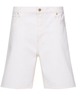 FRAME The Leisure Mid Rise Denim Shorts - White