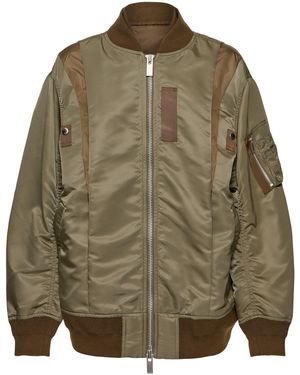Sacai Nylon Twill Bomber Jacket - Green