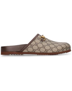 Gucci Gg Horsebit レザーミュール - ブラウン