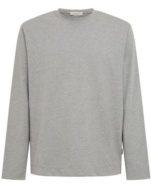 THE CORE Herren Langärmeliges T-Shirt Aus Baumwolljersey - Grau