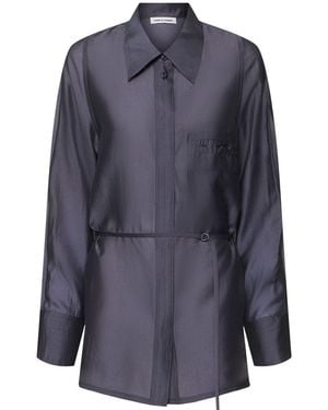 Low Classic Damen Sheer Tencel Shirt - Blau