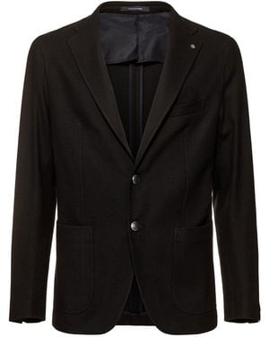 Tagliatore Herren Blazer Aus Baumwolljersey - Schwarz