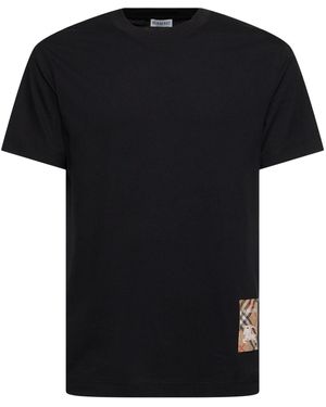 Burberry Check Label T-Shirt - Black