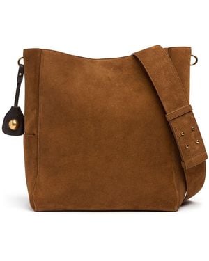 Ami Paris Damen Carrousel Suede Bucket Bag - Braun