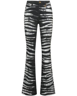 Roberto Cavalli Zebra ストレッチドリルストレートジーンズ - グレー