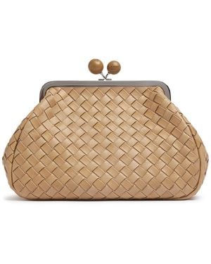 Weekend by Maxmara Damen Pancia Woven Leather Clutch - Natur