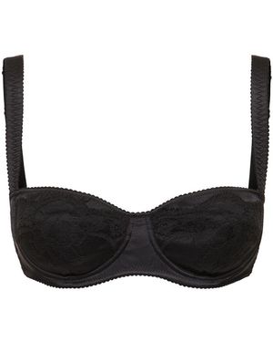 Dolce & Gabbana シルクサテンストレッチアンダーワイヤーブラ - ブラック