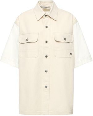 Stella McCartney Denim Short Sleeve Shirt Jacket - Natural
