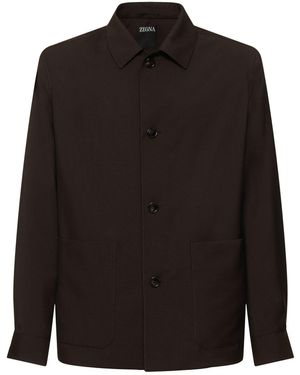 ZEGNA ウール&モヘアチョアジャケット - ブラック