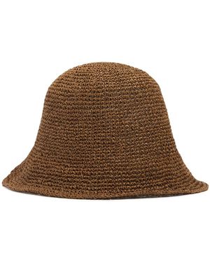 Soeur Tipi Raffia Bucket Hat - Brown