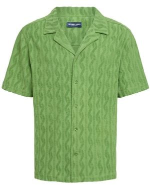 Frescobol Carioca Herren Shirt Aus Terryjacquard Mit Logo „Roberto“ - Grün
