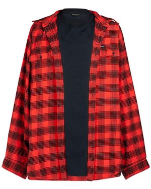 Balenciaga チェック スウェットシャツ - レッド