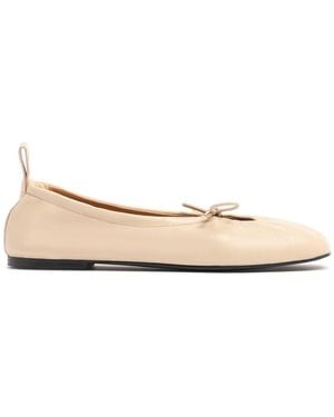 Alohas Rosalind Lace-up Leather Ballerina Flats - Natural
