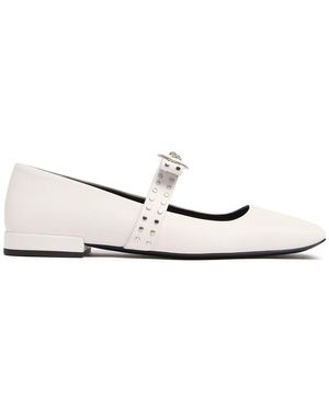 Versace レザーバレリーナシューズ 20mm - ホワイト