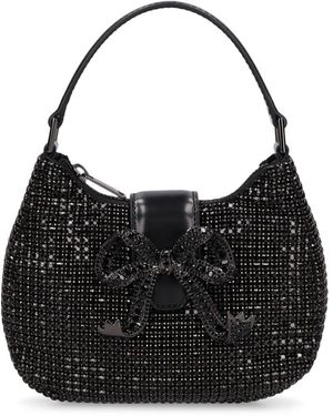 Self-Portrait Crescent Diamante Bow ショルダーバッグ - ブラック