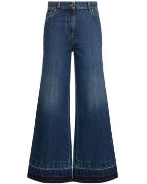 Valentino Hoch Geschnittene Schlagjeans Aus Denim - Blau