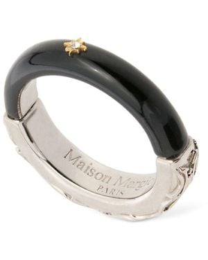 Maison Margiela Damen Dünner, Emaillierter Ring Mit Stern - Mettallic