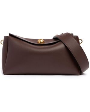 Ami Paris Damen Medium Carrousel Leather Shoulder Bag - Braun