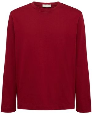 THE CORE Herren Langärmeliges T-Shirt Aus Baumwolljersey - Rot