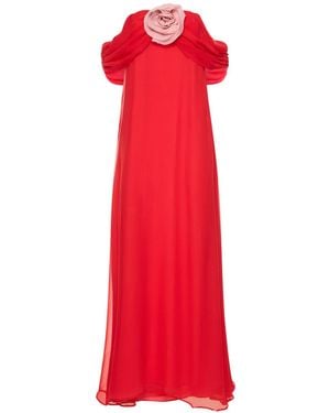 Bernadette Antwerp Daffodil Silk Long Dress - Red