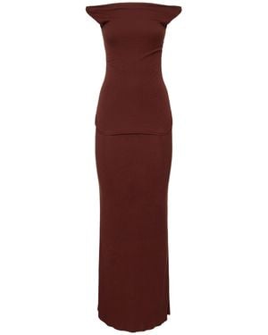 AYA MUSE Damen Langes Seide- Und Viskosekleid, Lvr Exclusive - Lila