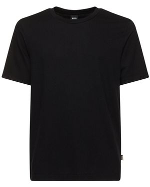 BOSS Thompson リヨセル&コットンtシャツ - ブラック