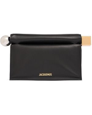 Jacquemus La Pochette Rond Carre レザークラッチ - ブラック