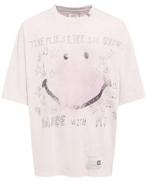 Maison Mihara Yasuhiro Herren T-Shirt Aus Baumwolle - Pink