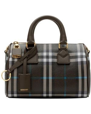Burberry Damen Mini Tasche Mit Karomuster „Bowling“ - Schwarz